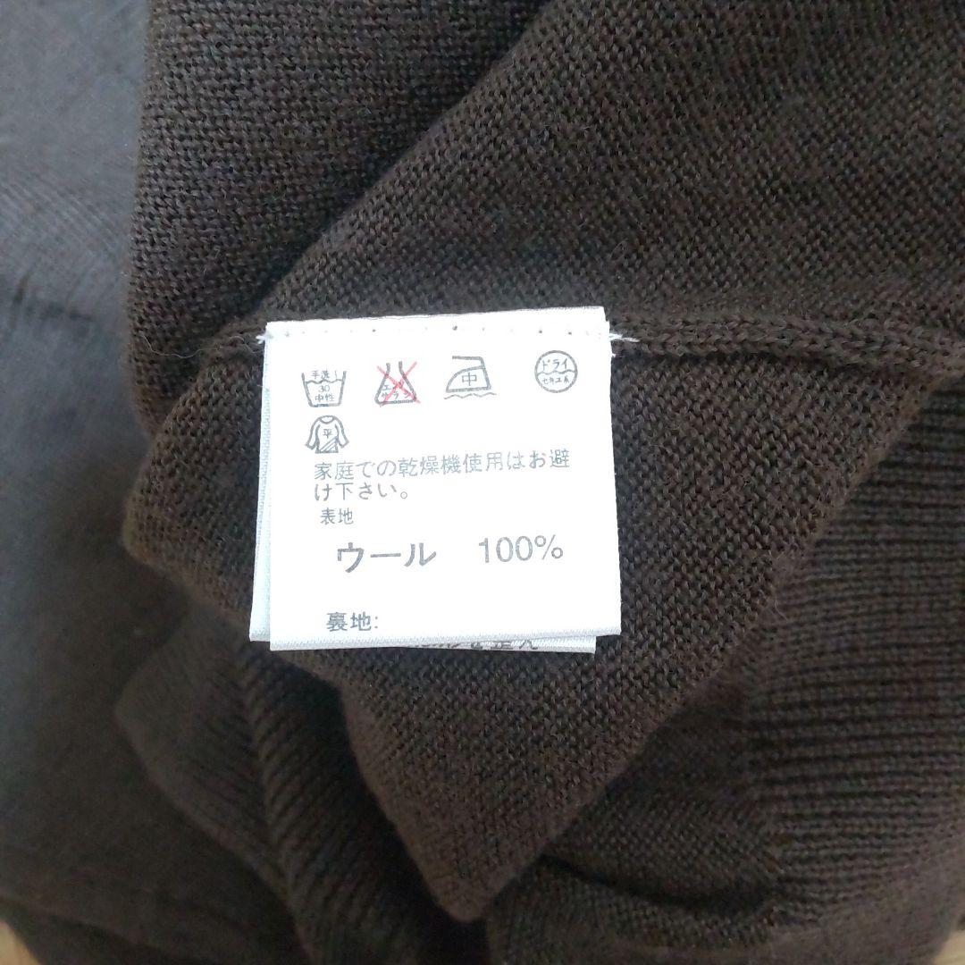 DOMON ウール100% ダークブラウン ニット M — image 3