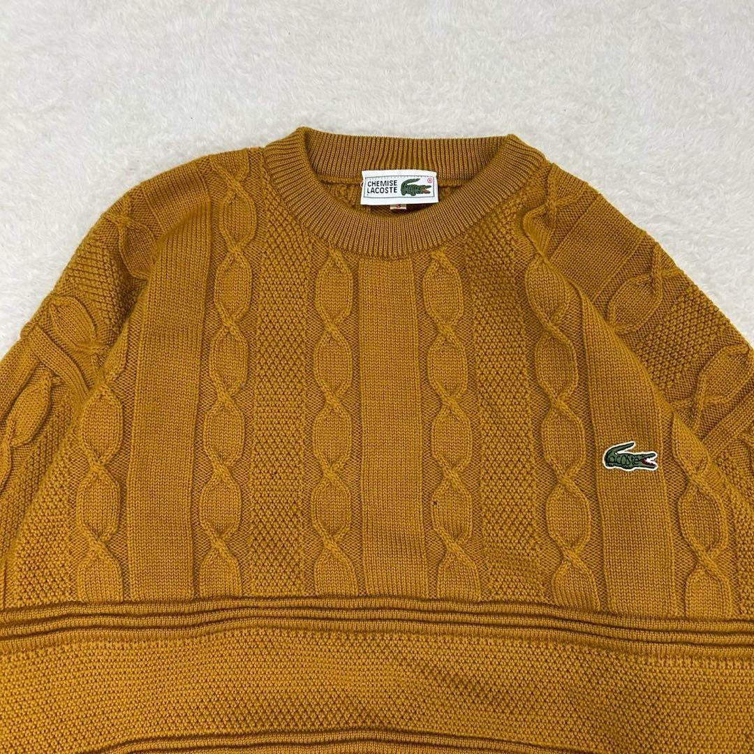 Lacosteラコステ　 プルオーバーケーブルニットセーター　マスタード3（C4 — image 2