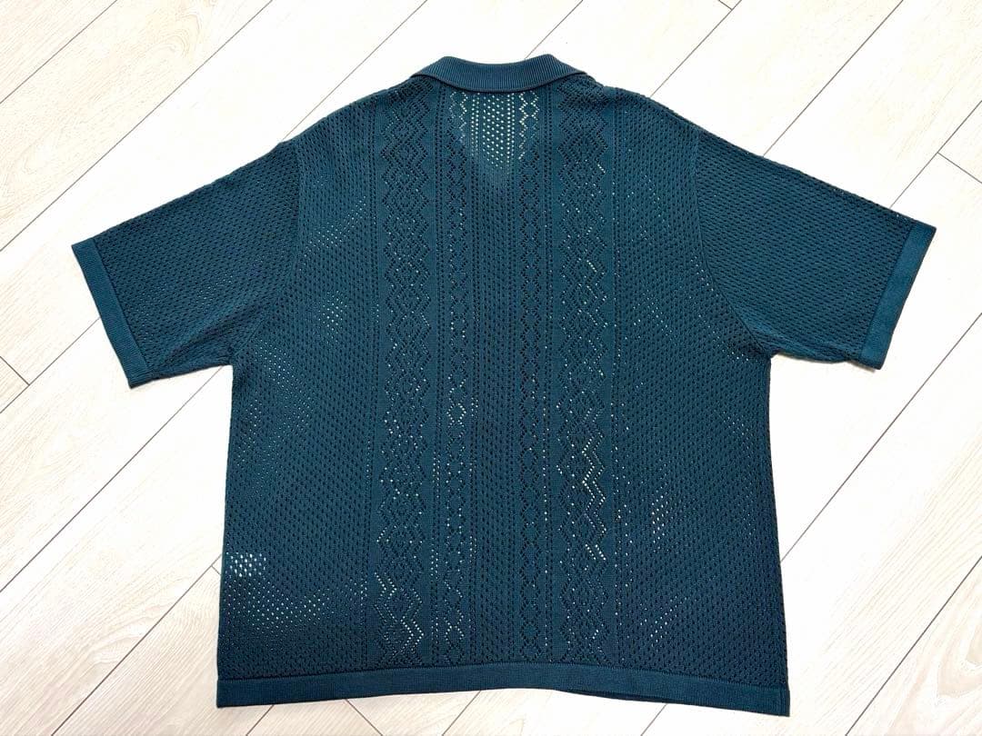 【GU】XLサイズ｜ウォッシャブルメッシュニットシャツ［5分袖〕 — image 2