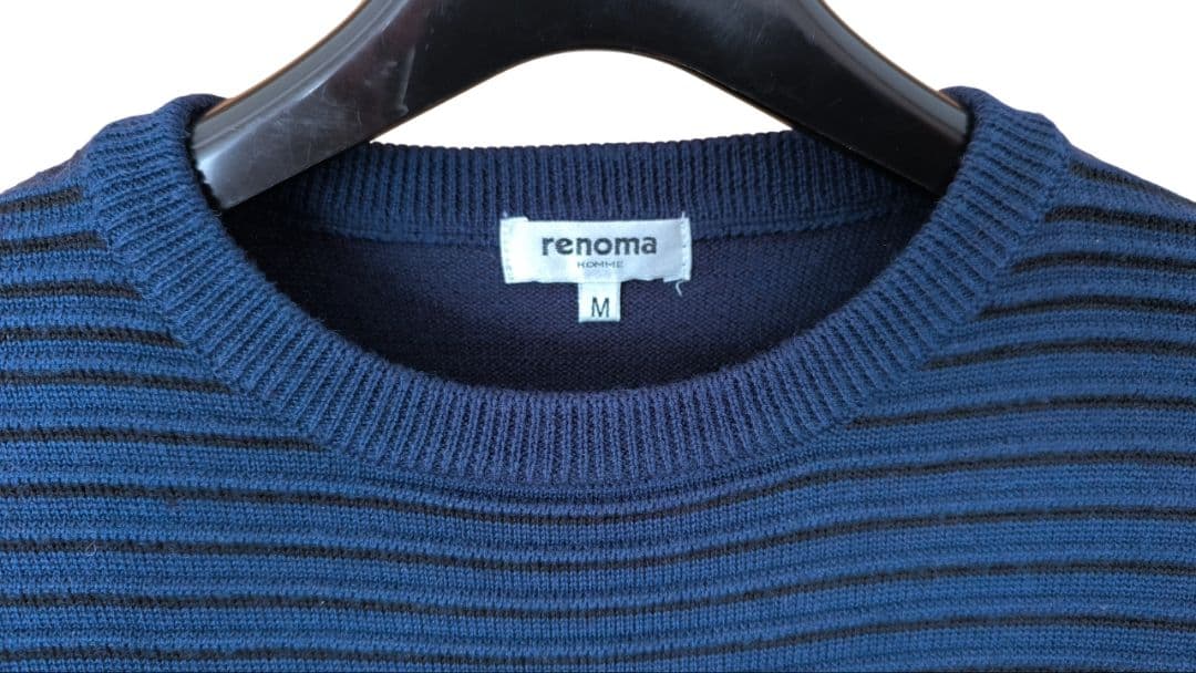 レノマオム renomaHOMME ニット ネイビー Mサイズ — image 3