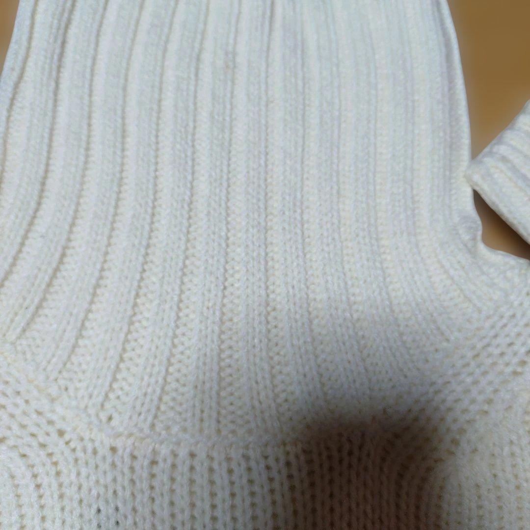 新品未使用 ユニクロ UNIQLOアイボリー タートルニット長袖メンズLサイズ — image 4