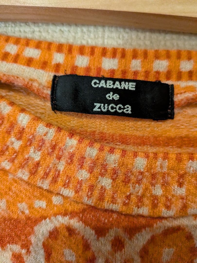 CABANE de zucca 総柄ニットセーター オレンジ — image 3