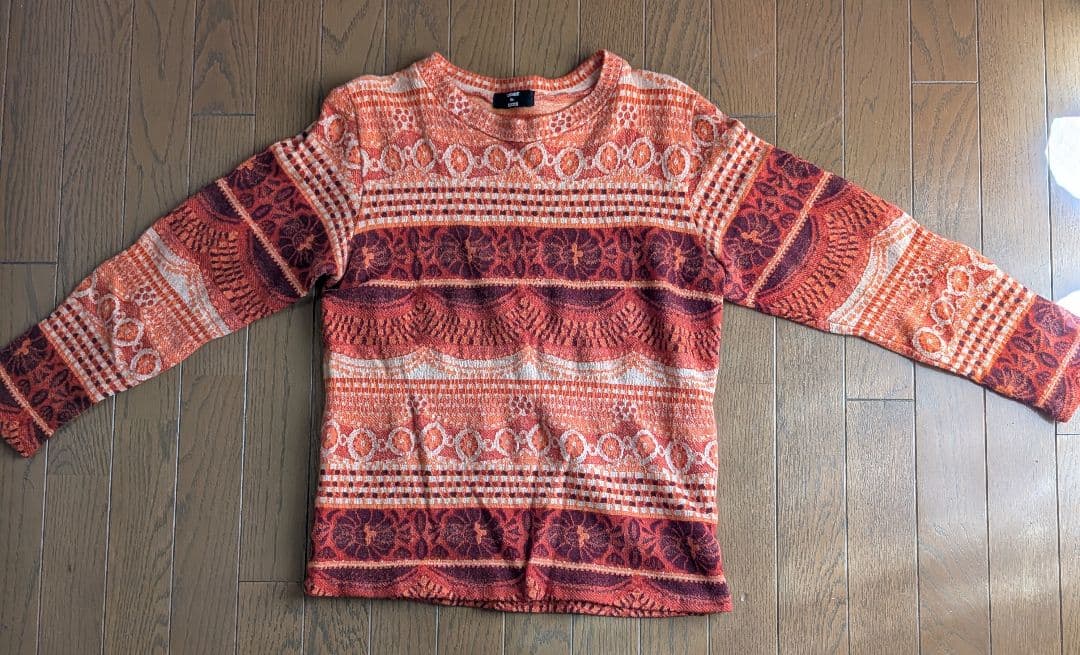 CABANE de zucca 総柄ニットセーター オレンジ — image 4