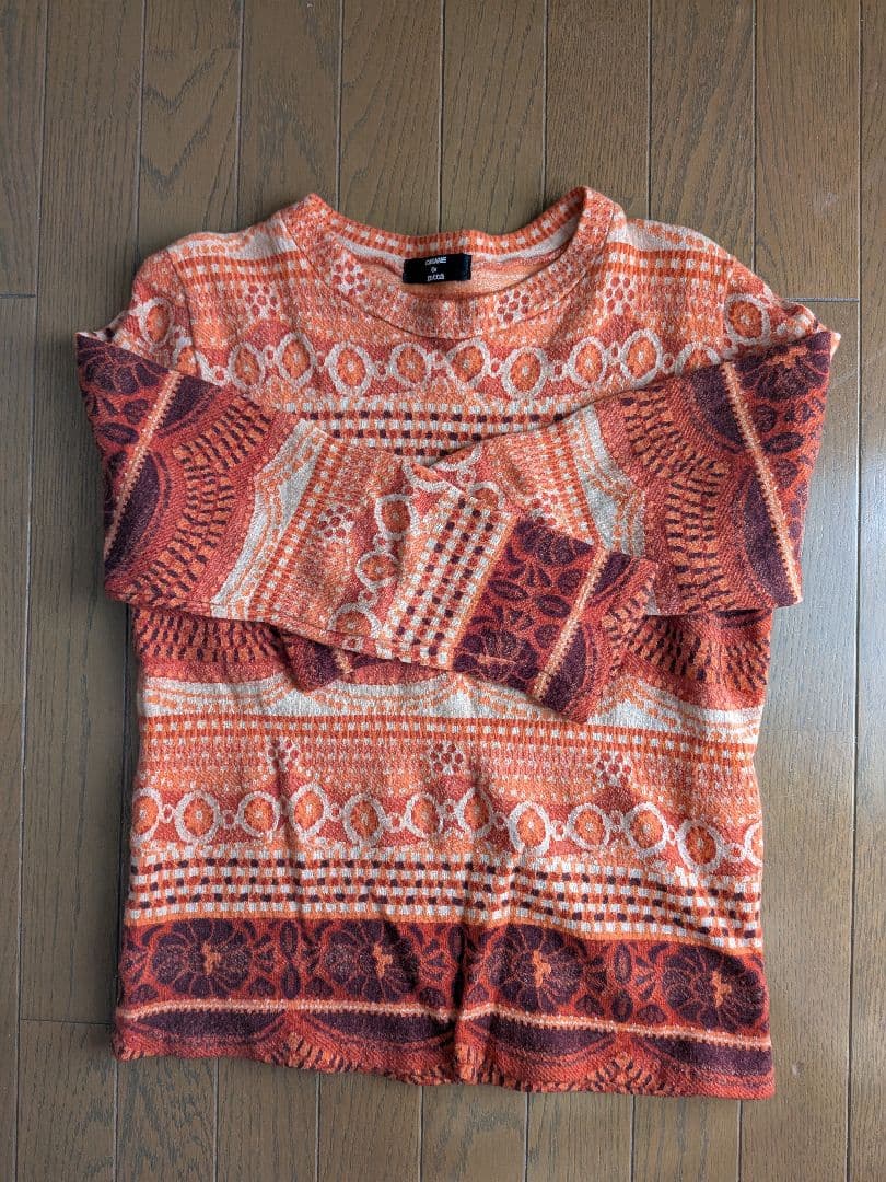 CABANE de zucca 総柄ニットセーター オレンジ — image 5