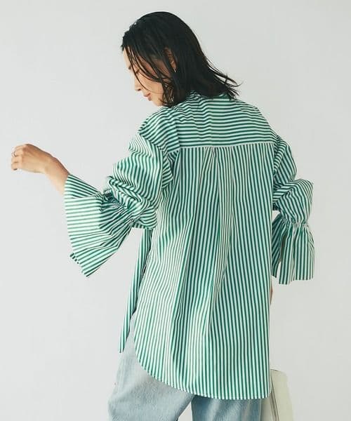 処分 一度着 完売 RIVE DROITE ベルスリーブ シャツチュニック — image 3