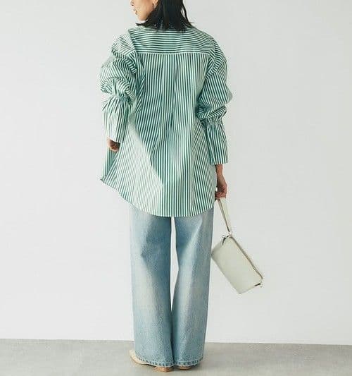 処分 一度着 完売 RIVE DROITE ベルスリーブ シャツチュニック — image 4