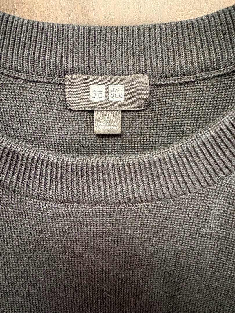 【美品】ユニクロ　ウォッシャブルミラノリブセーター　ブラック　L — image 2
