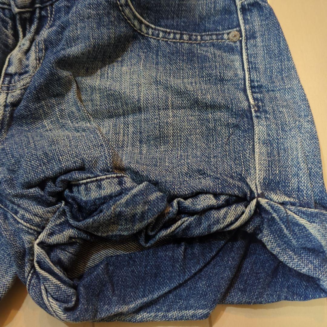 デニムブルー ショートパンツ ダメージ加工 — image 2
