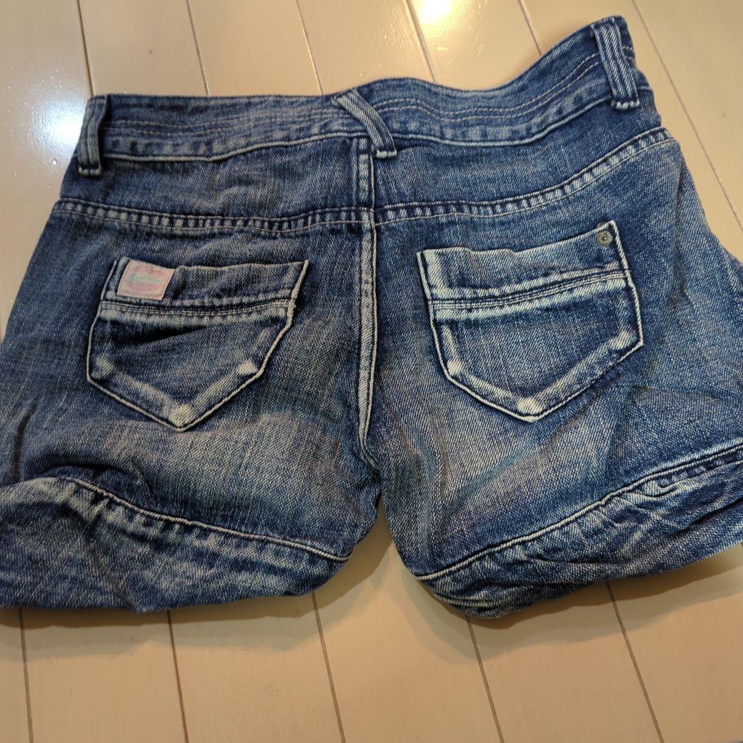 デニムブルー ショートパンツ ダメージ加工 — image 5