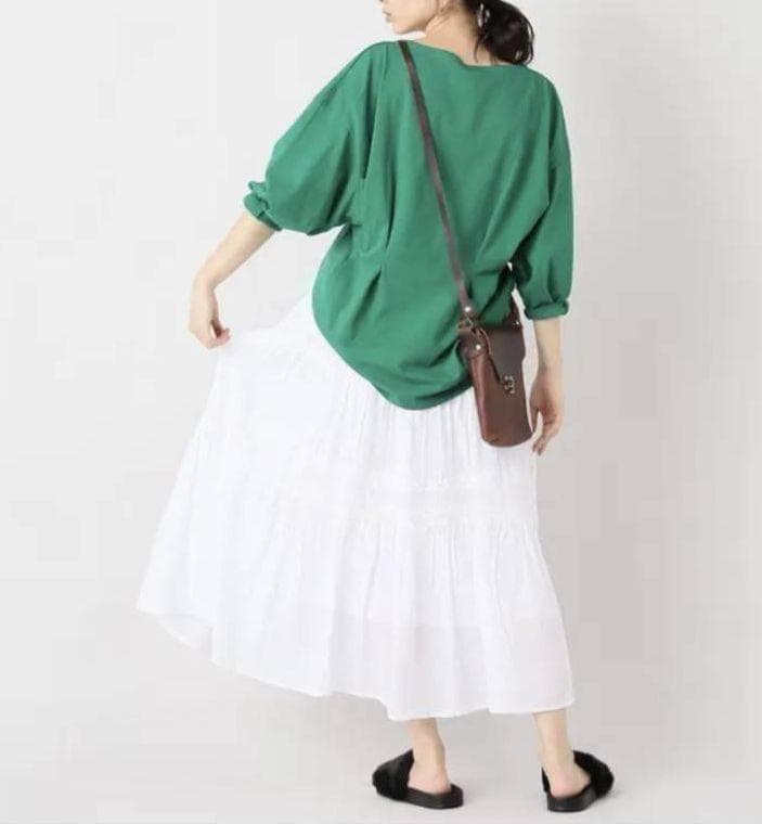 美品【relume】レリューム　20/-OE　テンジクタック　プルオーバー　緑 — image 4