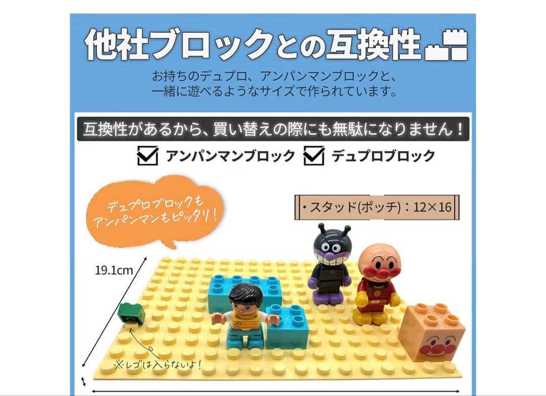 新品　Sunwards ブロック基礎板3枚セット デュプロ アンパンマンブロック — image 5