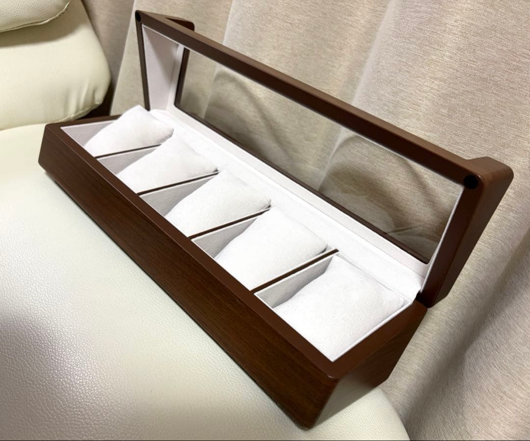 ラルゴ 腕時計ケース 5本用 ウォルナット調 木製 高級 ボックス ケース — image 4