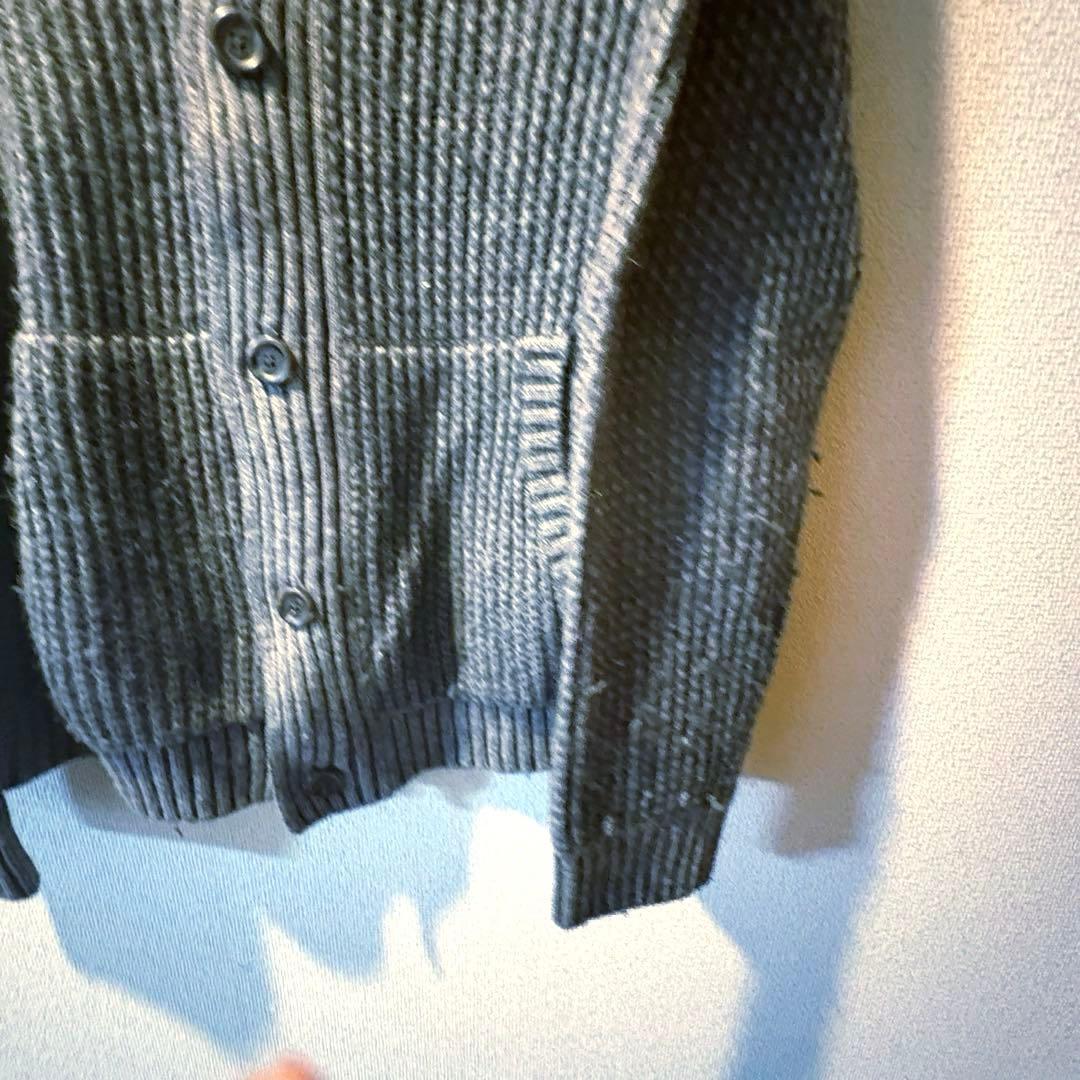 GAP ギャップ ニットカーディガン L グレー 厚手 ワッフル ショールカラー — image 3