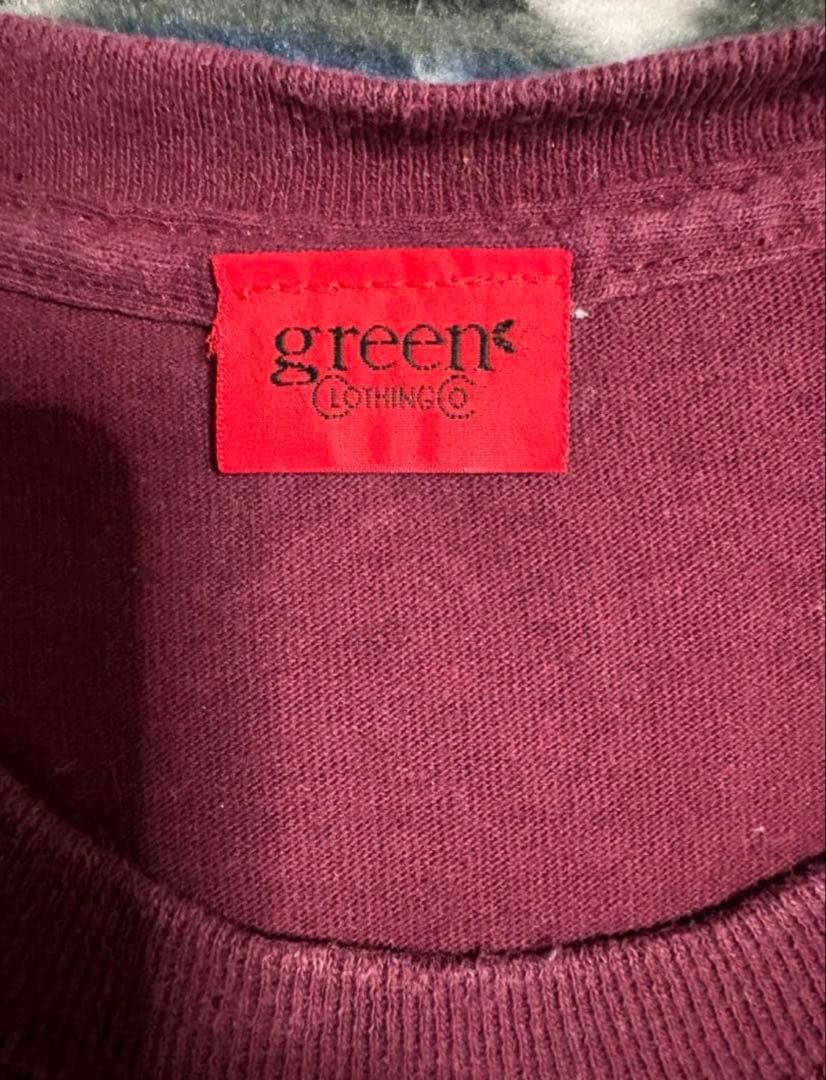 値下げ中！【美品】② greenclothing Tシャツ ボルドー M — image 2
