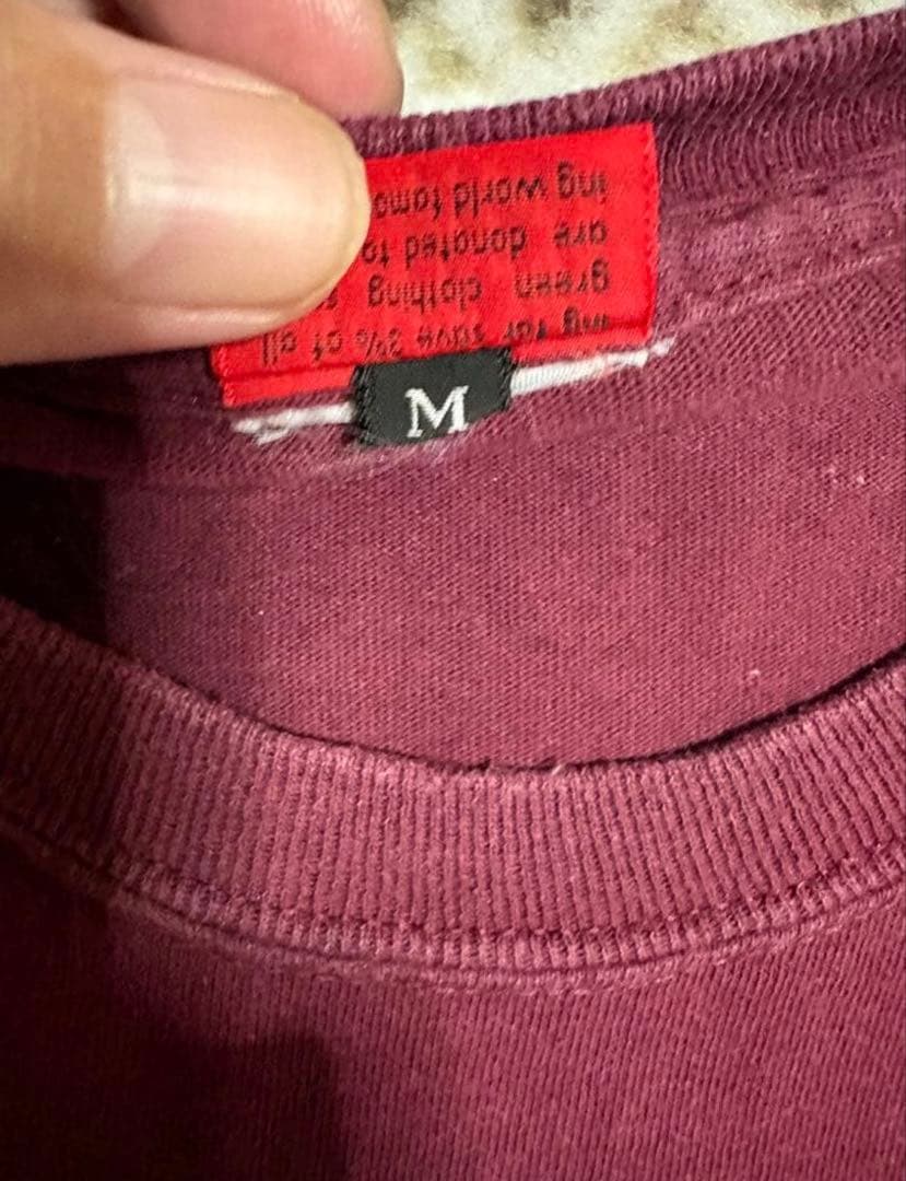 値下げ中！【美品】② greenclothing Tシャツ ボルドー M — image 3