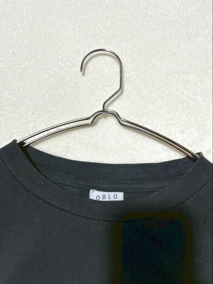 【オブロ】クルーネックTシャツ（LL）ビッグロゴ 英字 カジュアル 黒 — image 3
