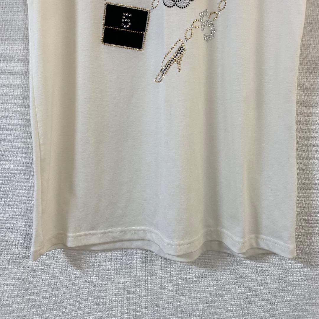 【新品同様】ココ パリ ラインストーン ロゴTシャツ 白 レディース 春夏 — image 4