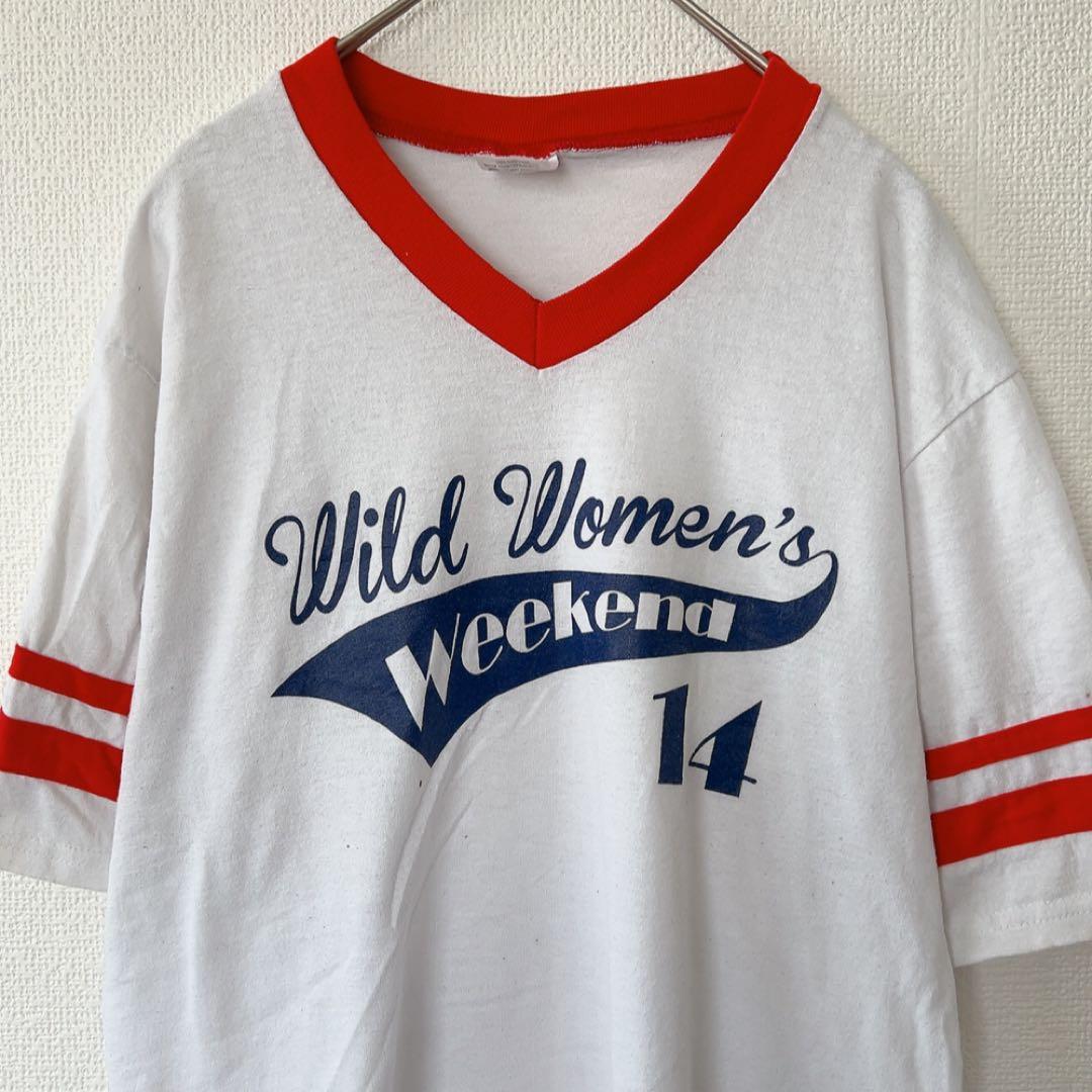 オーガスタ スポーツウェア リンガー Tシャツ Vネック プリント M 白 赤 — image 2