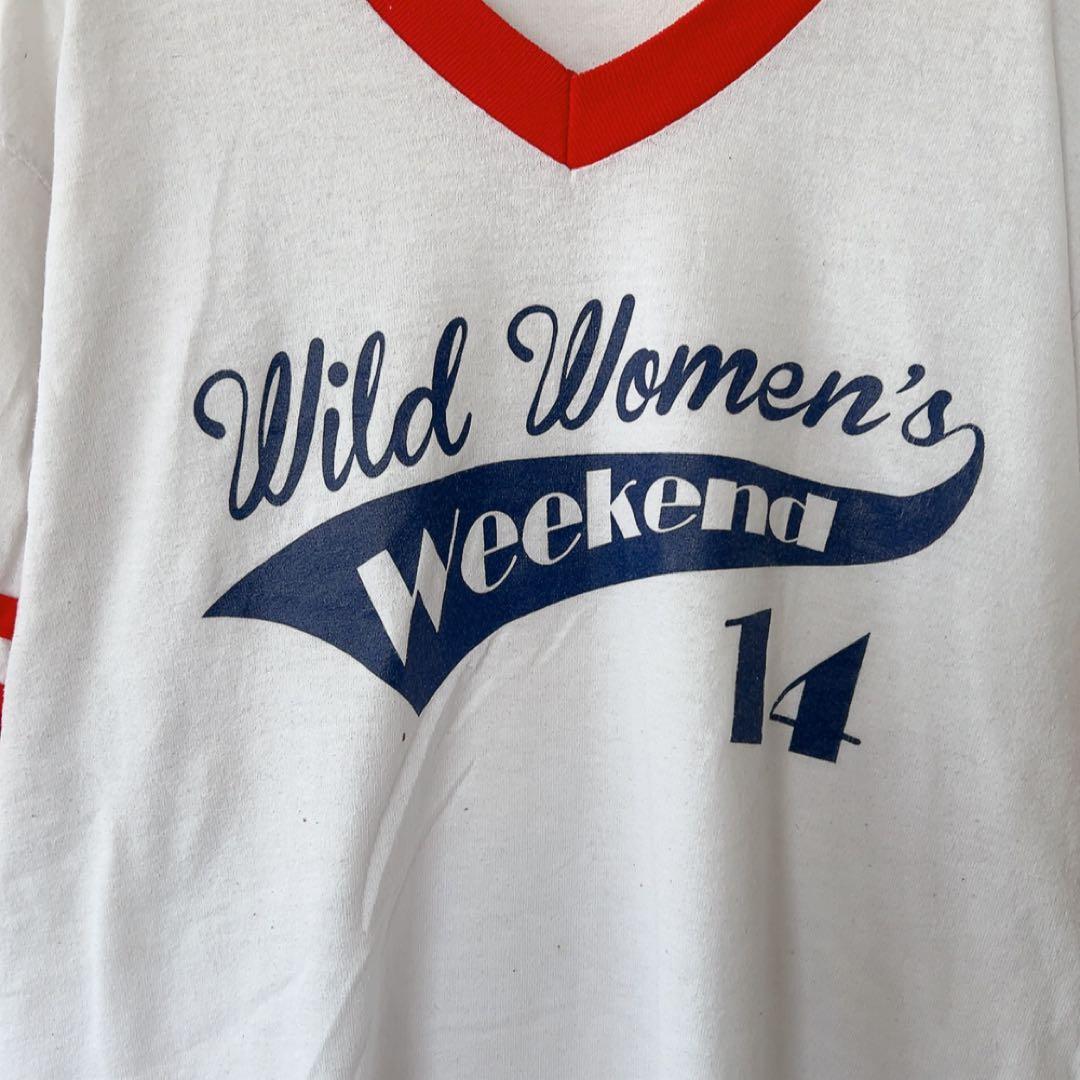 オーガスタ スポーツウェア リンガー Tシャツ Vネック プリント M 白 赤 — image 3