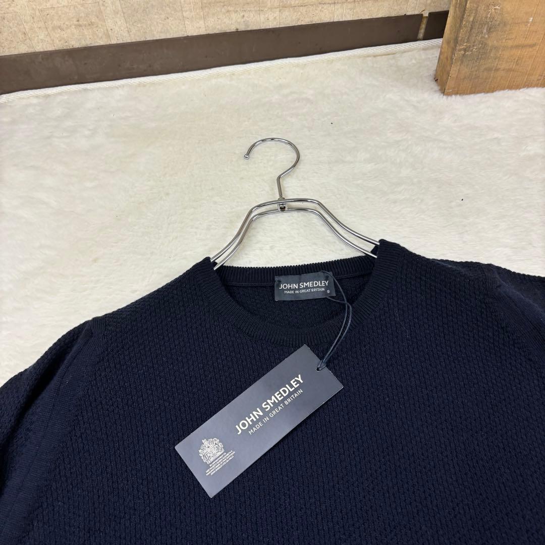 新品未使用　JOHN SMEDLEY サマーニット　クルーネックニット ネイビー — image 2