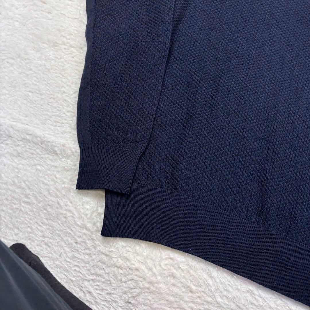 新品未使用　JOHN SMEDLEY サマーニット　クルーネックニット ネイビー — image 4