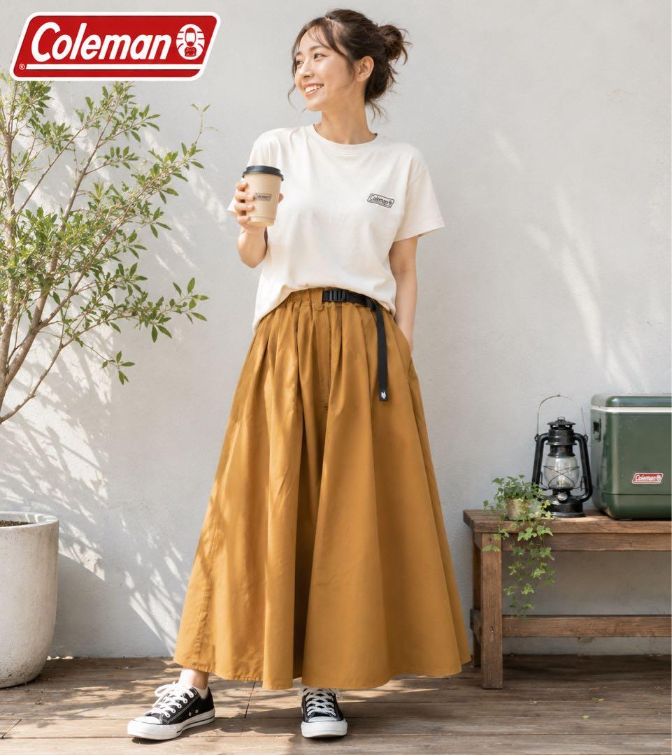 Coleman スカート L ブラウン ナイロン アウトドア 撥水 ウエストゴム — image 2