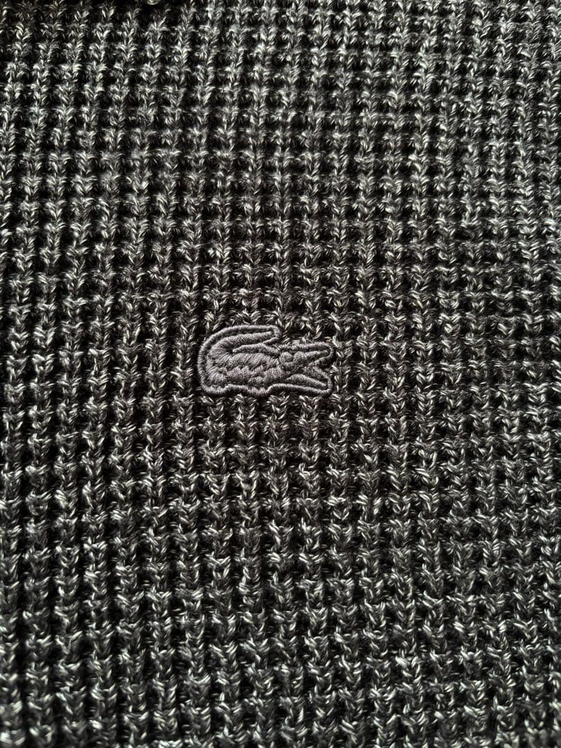 LACOSTE ラコステ ワッフルニット ポロシャツ ダークグレー — image 4