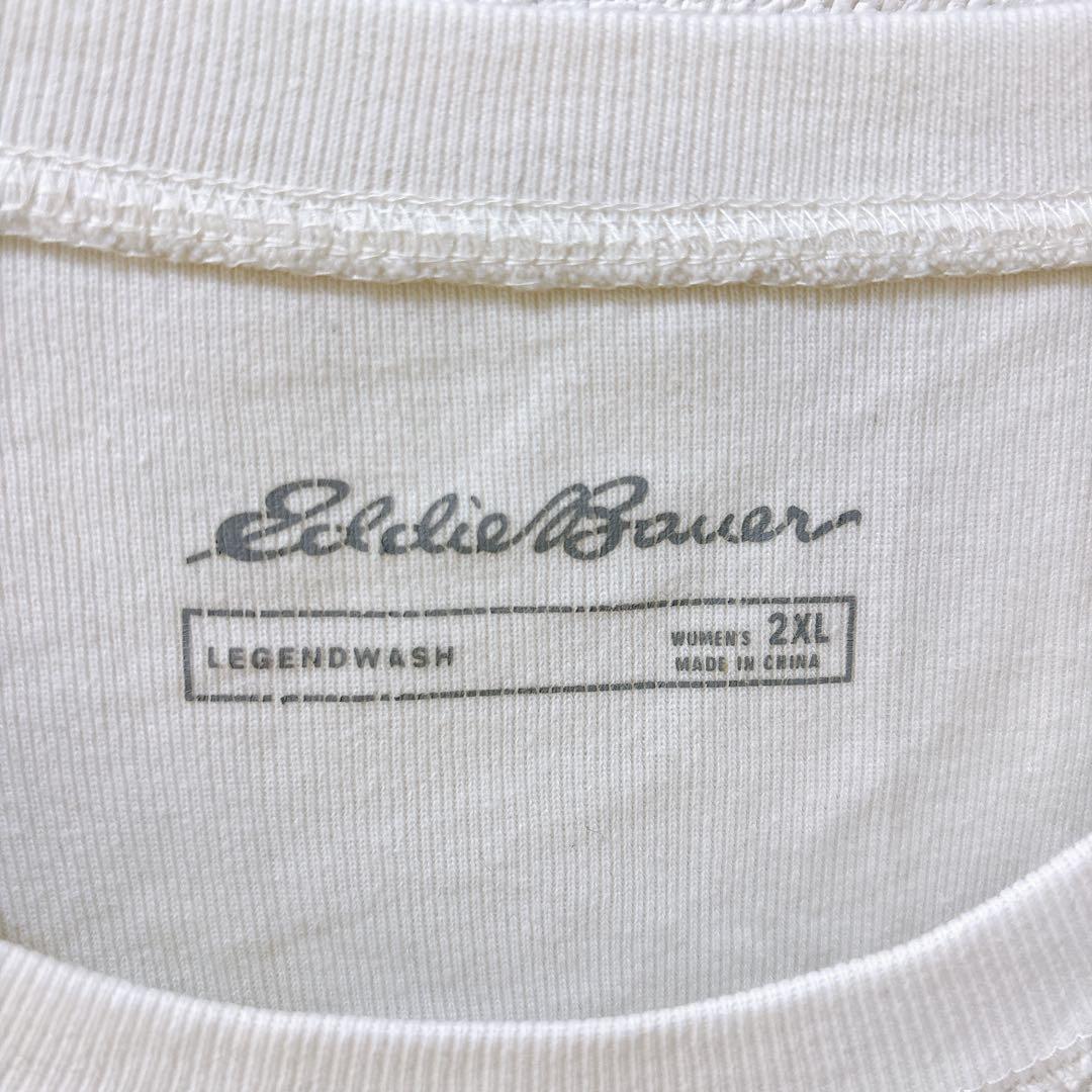 エディーバウアー カットソー クルーネック レース 2XL 白 綿 お出かけ — image 3