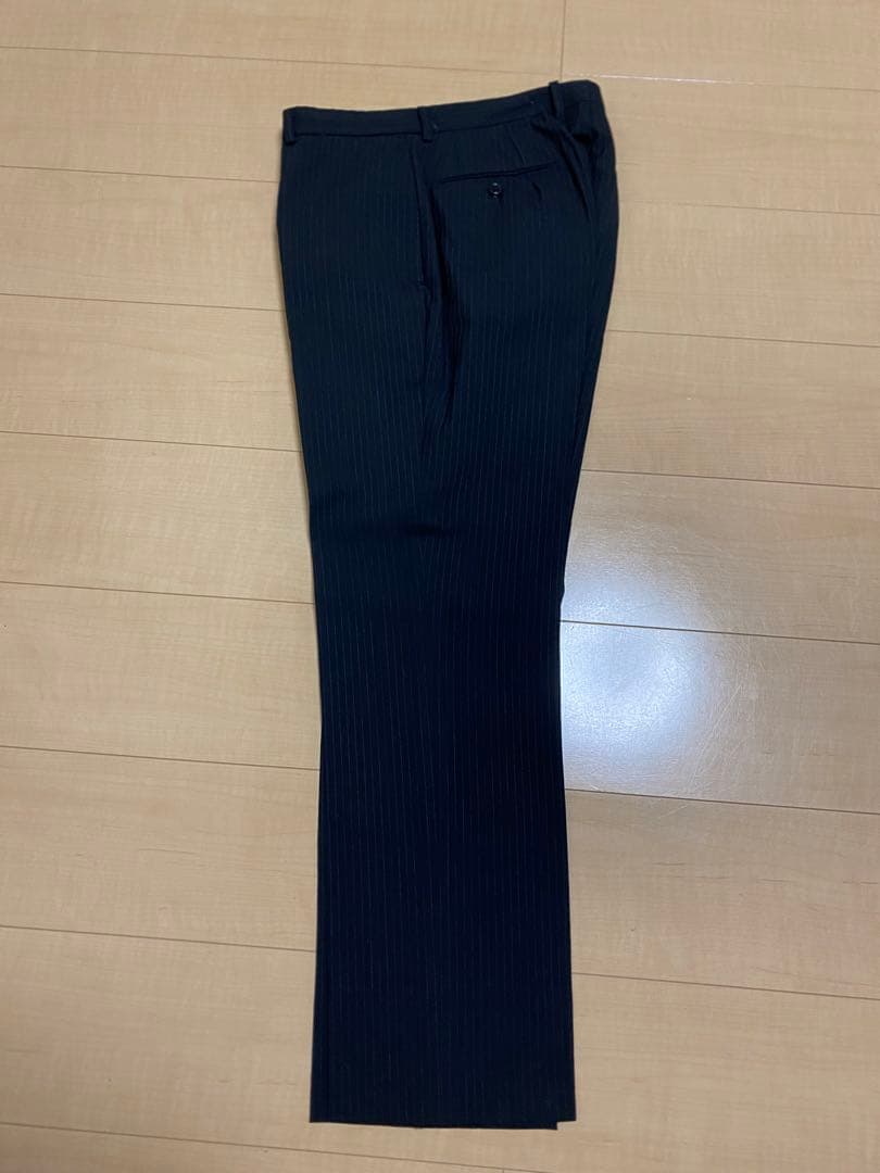 最終値下げ！タカキュー　メンズ　 黒ストライプ柄スラックス　Sウール混 — image 5