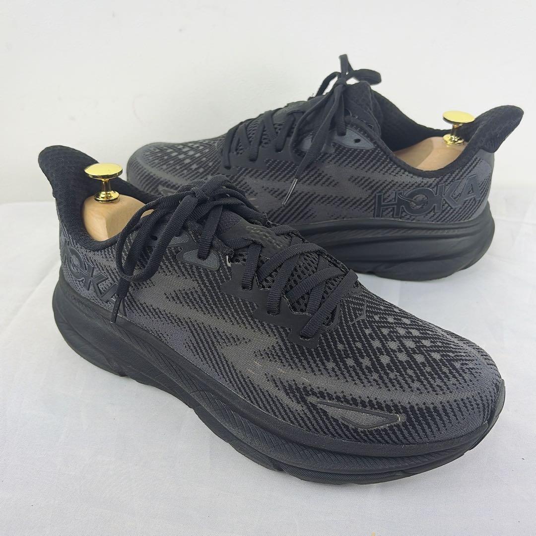 美品　HOKA ホカオネオネ クリフトン9 オールブラック 26cm 黒 — image 3