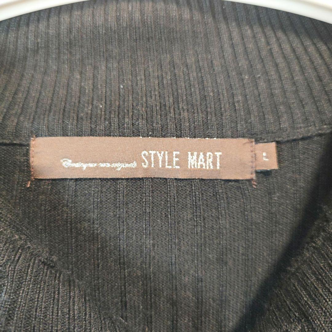 S1429 STYLE MART リブニット ヘンリーネック ブラック L — image 3