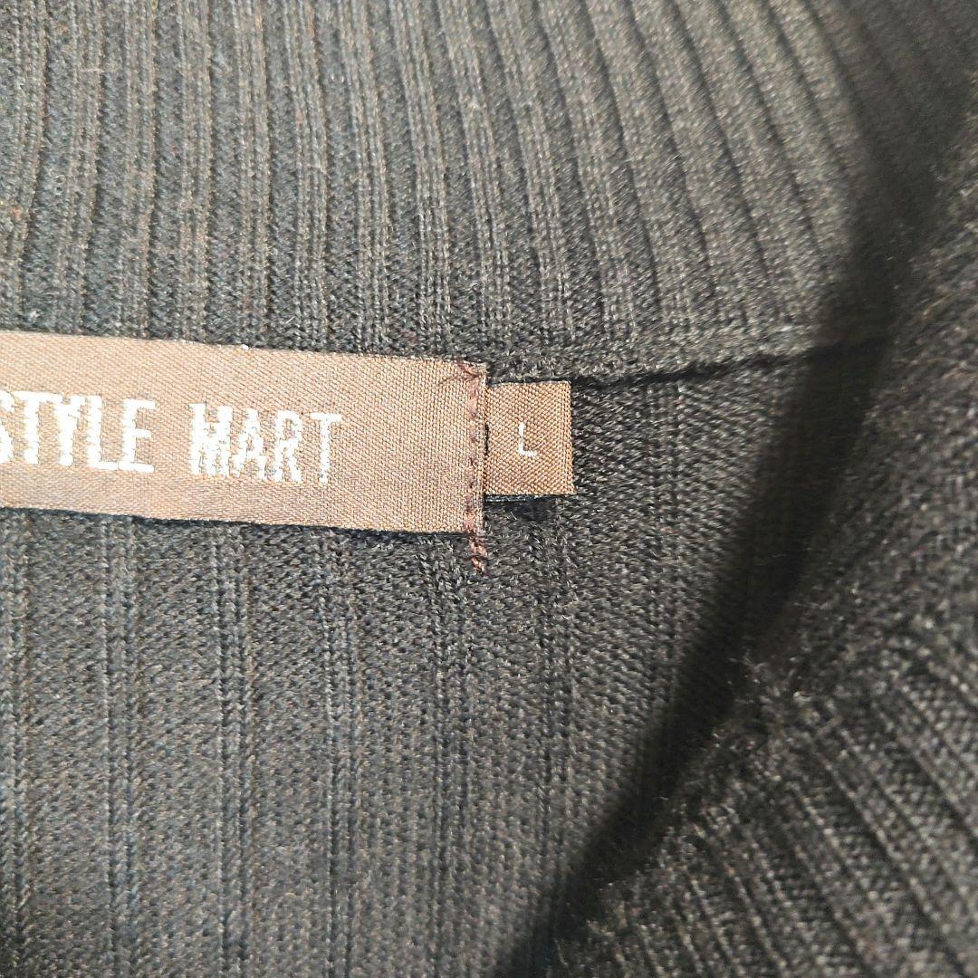 S1429 STYLE MART リブニット ヘンリーネック ブラック L — image 4