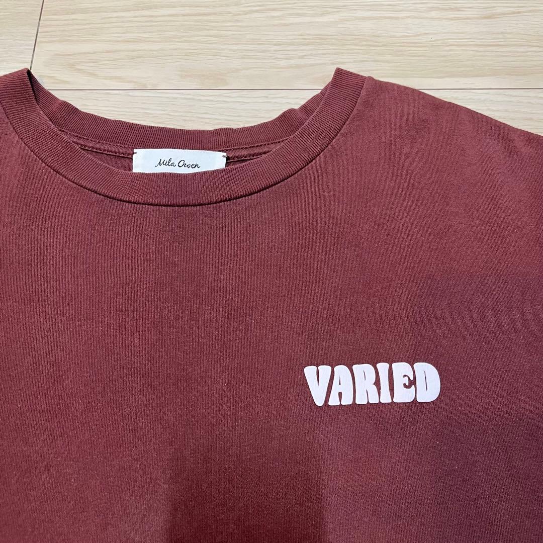 ミラオーウェン VARIED 半袖Tシャツ ボルドー コットン — image 3