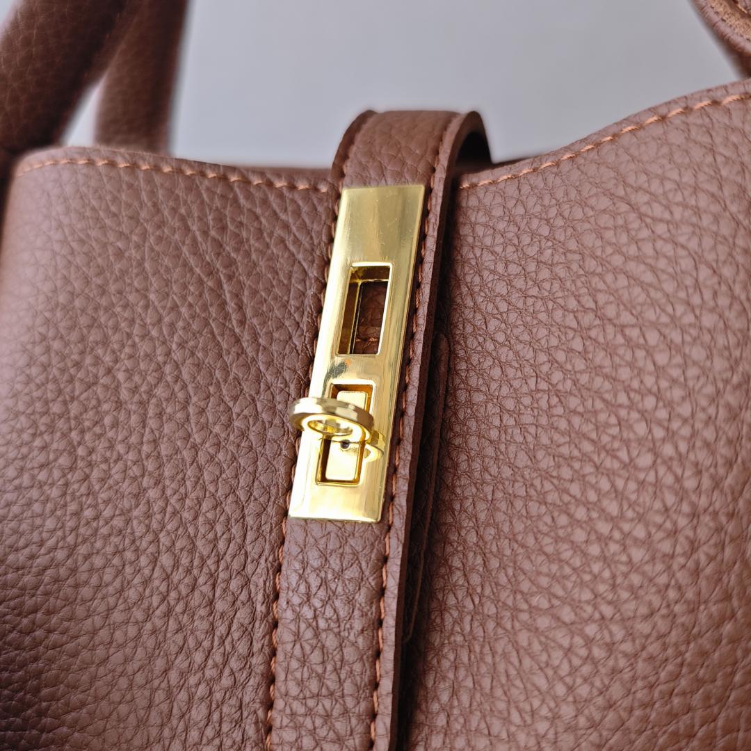 軽量✨ グレージュ手提げバッグ2way シボ感 デイリーハンドバッグ — image 4
