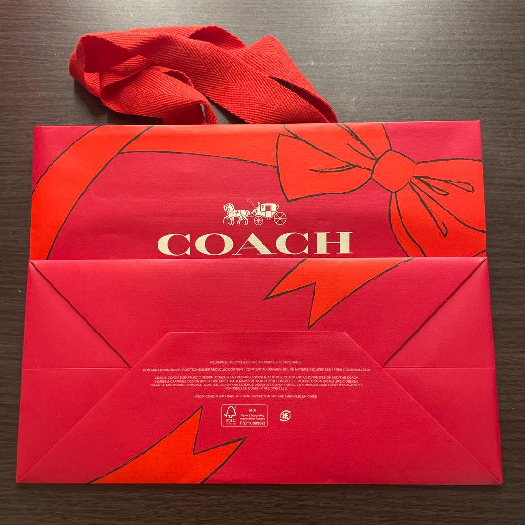 【ショッパー】COACH クリスマス仕様　赤 — image 2