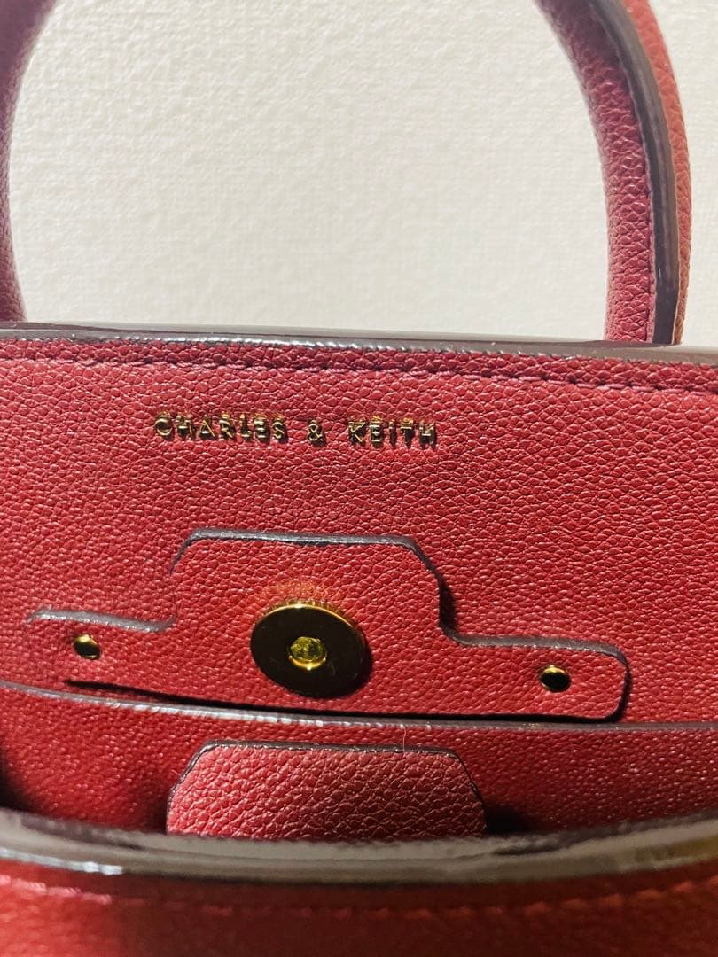 ハンドバッグ レッド CHARLES & KEITH 2WAY — image 3