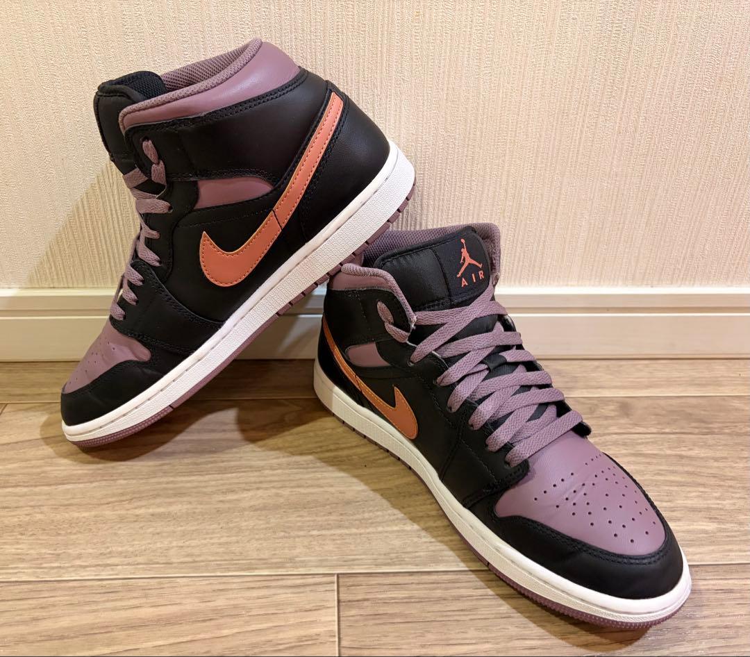 『美品』 NIKEエアジョーダン1 MID スカイJモーブ/スカイJオレンジ" — image 2