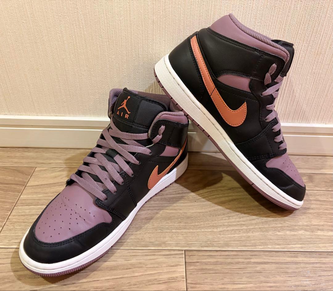 『美品』 NIKEエアジョーダン1 MID スカイJモーブ/スカイJオレンジ" — image 3