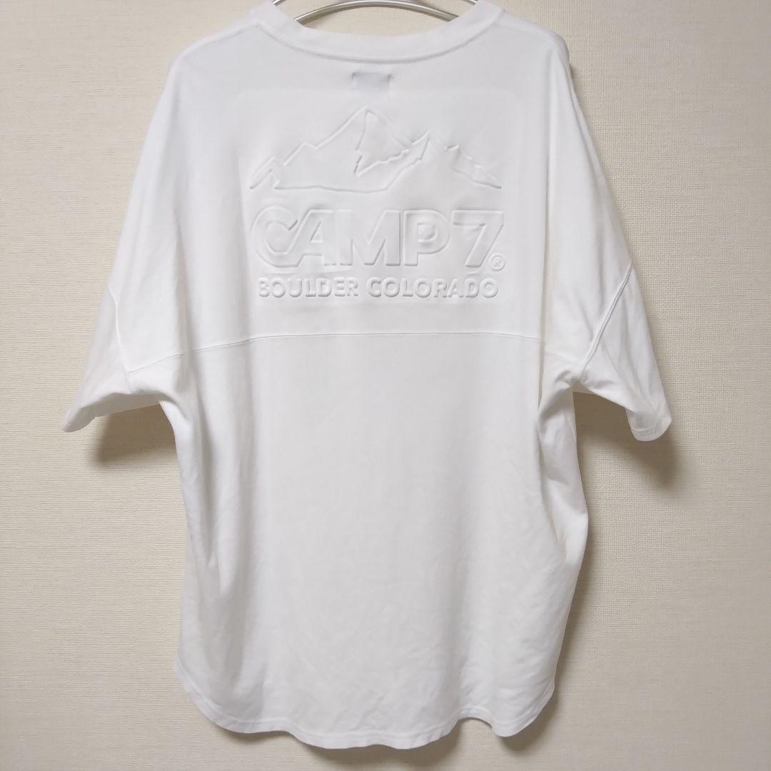 【美品】CAMP7 キャンプセブン 背面エンボスロゴ Tシャツ 白 Mサイズ — image 3