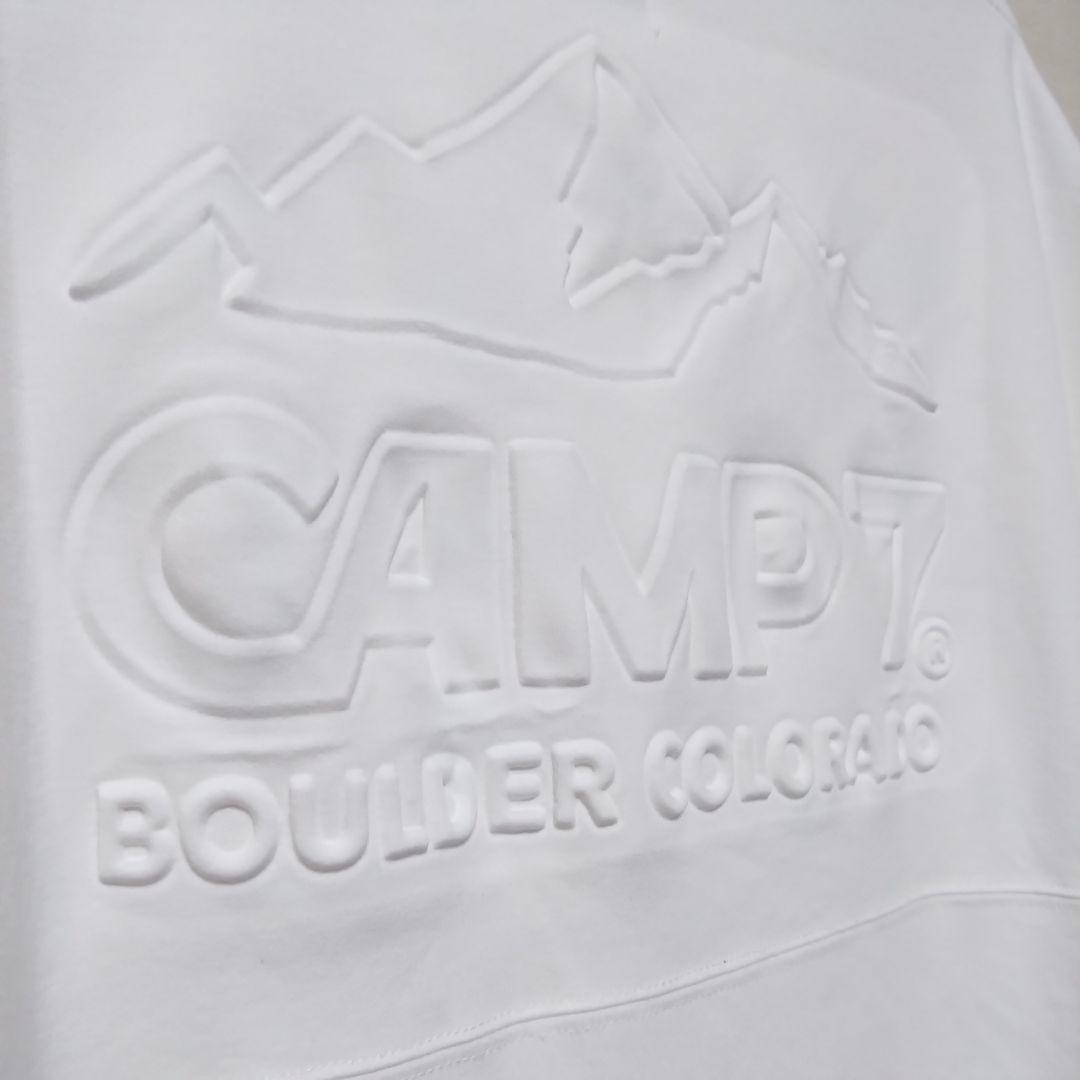 【美品】CAMP7 キャンプセブン 背面エンボスロゴ Tシャツ 白 Mサイズ — image 4