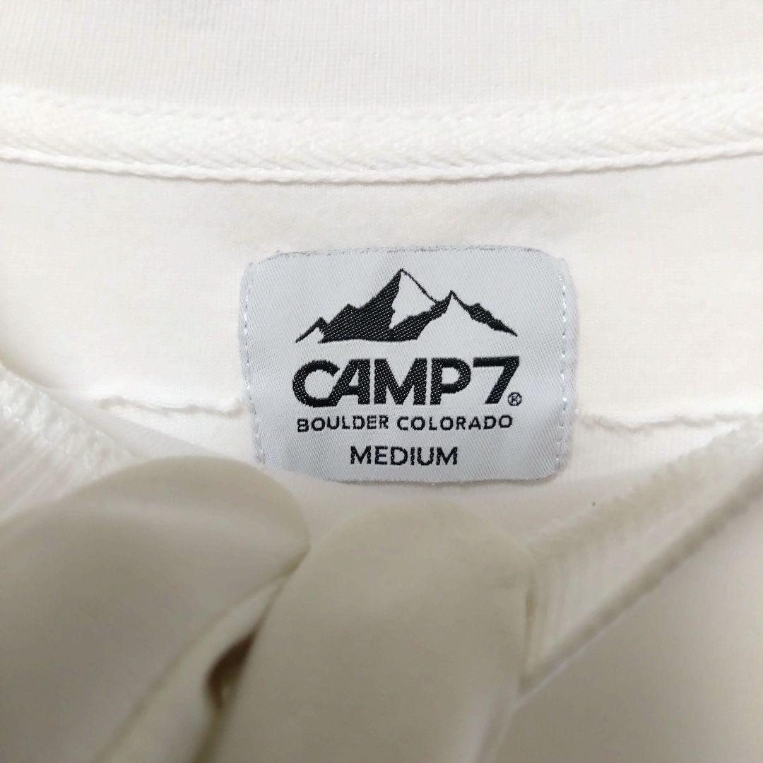 【美品】CAMP7 キャンプセブン 背面エンボスロゴ Tシャツ 白 Mサイズ — image 5