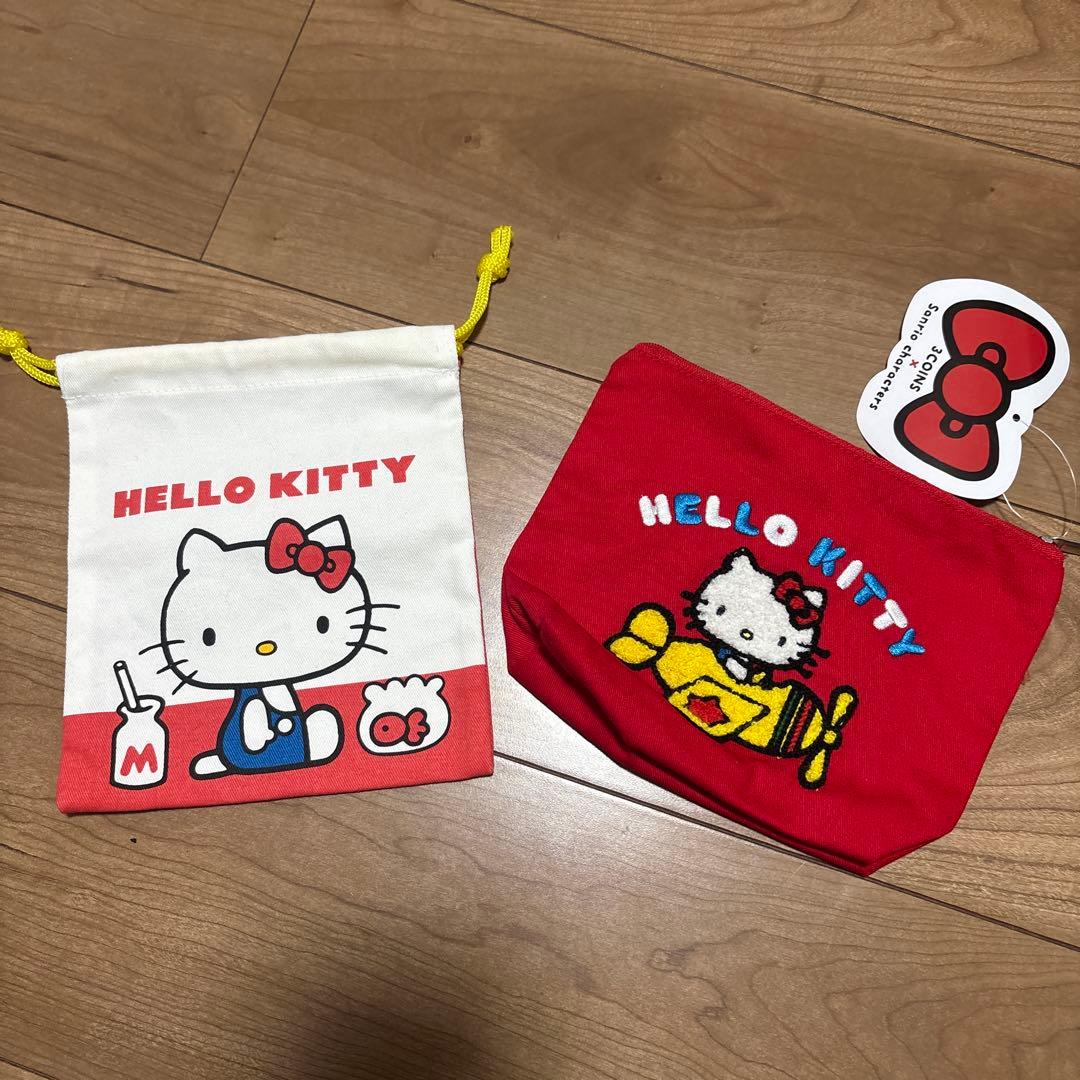 スリーコインズ　サンリオ　ハローキティ　ポーチ　ファスナーポーチ　巾着ポーチ — image 2