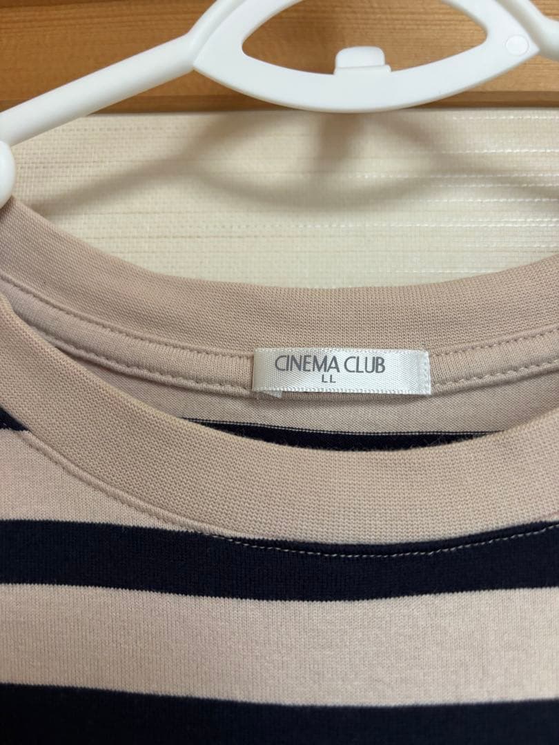 CINEMA CLUB ボーダー 半袖 チュニックTシャツLLサイズ — image 3