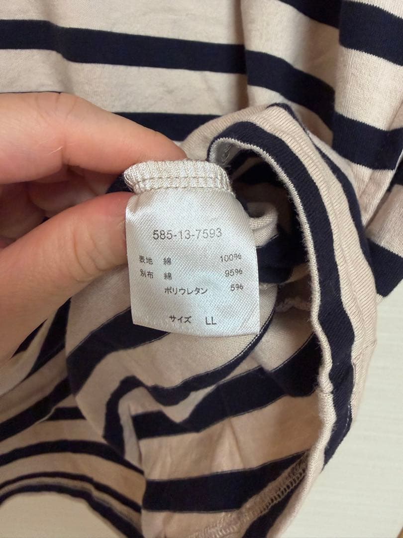 CINEMA CLUB ボーダー 半袖 チュニックTシャツLLサイズ — image 4