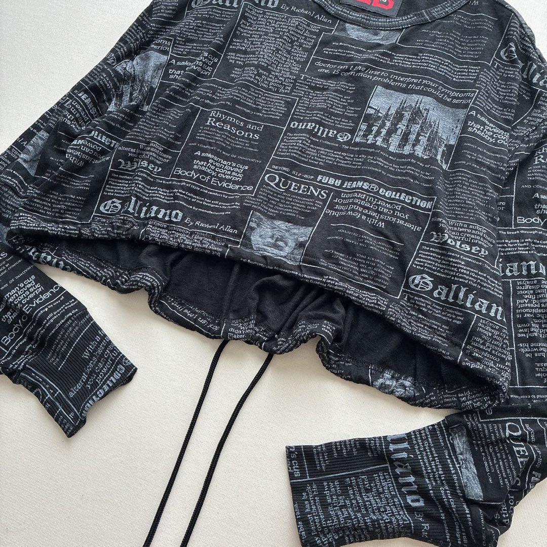 EB エターナリーブレイズ 総柄 カットソー F ブラック 綿 レーヨン 日本製 — image 4
