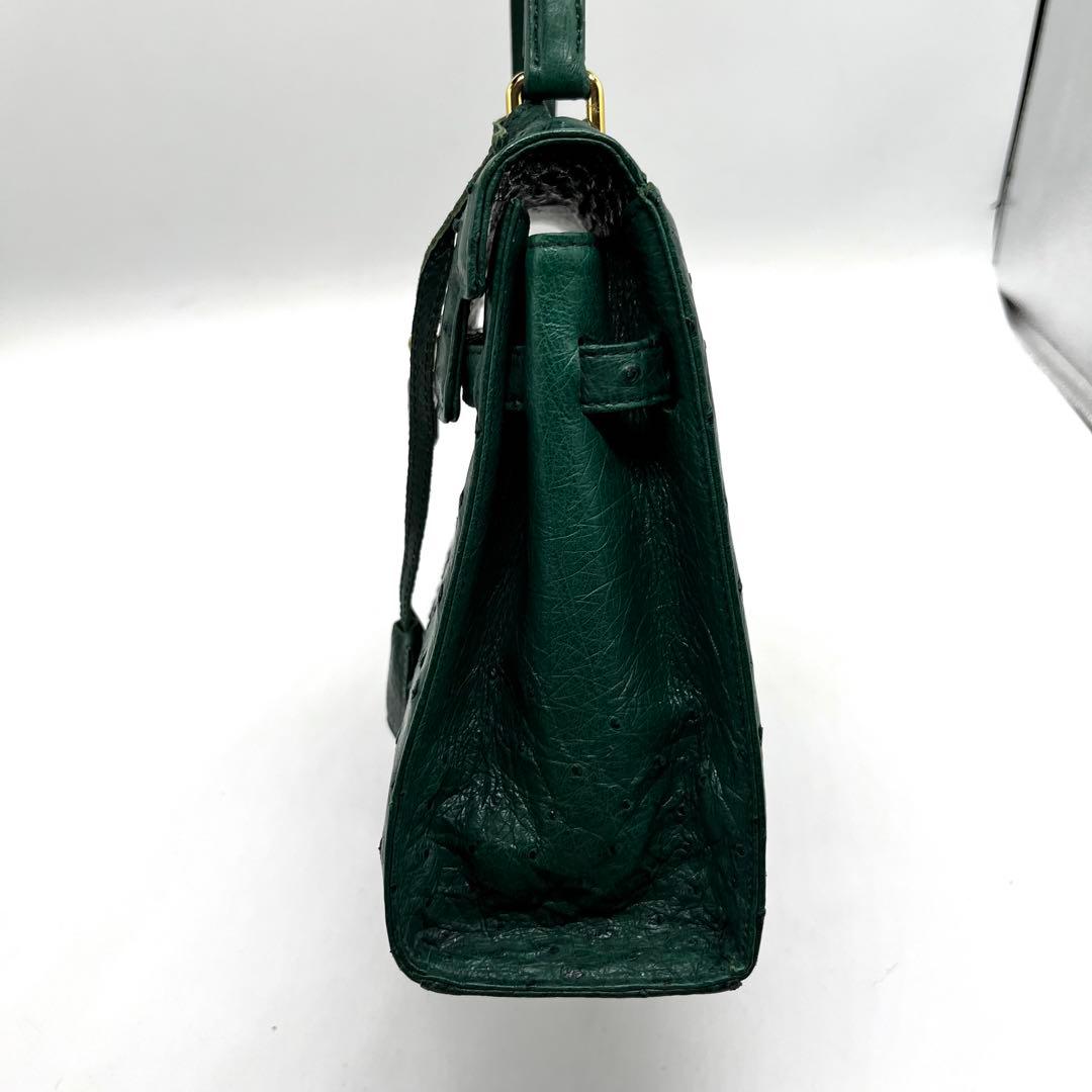 オーストリッチ フルポイント 2way ハンドバッグ ターンロック 2796 — image 4