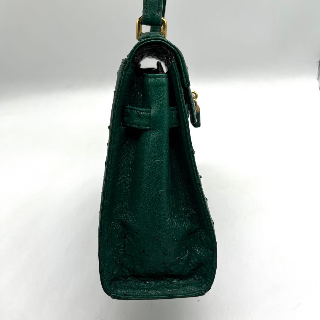 オーストリッチ フルポイント 2way ハンドバッグ ターンロック 2796 — image 5
