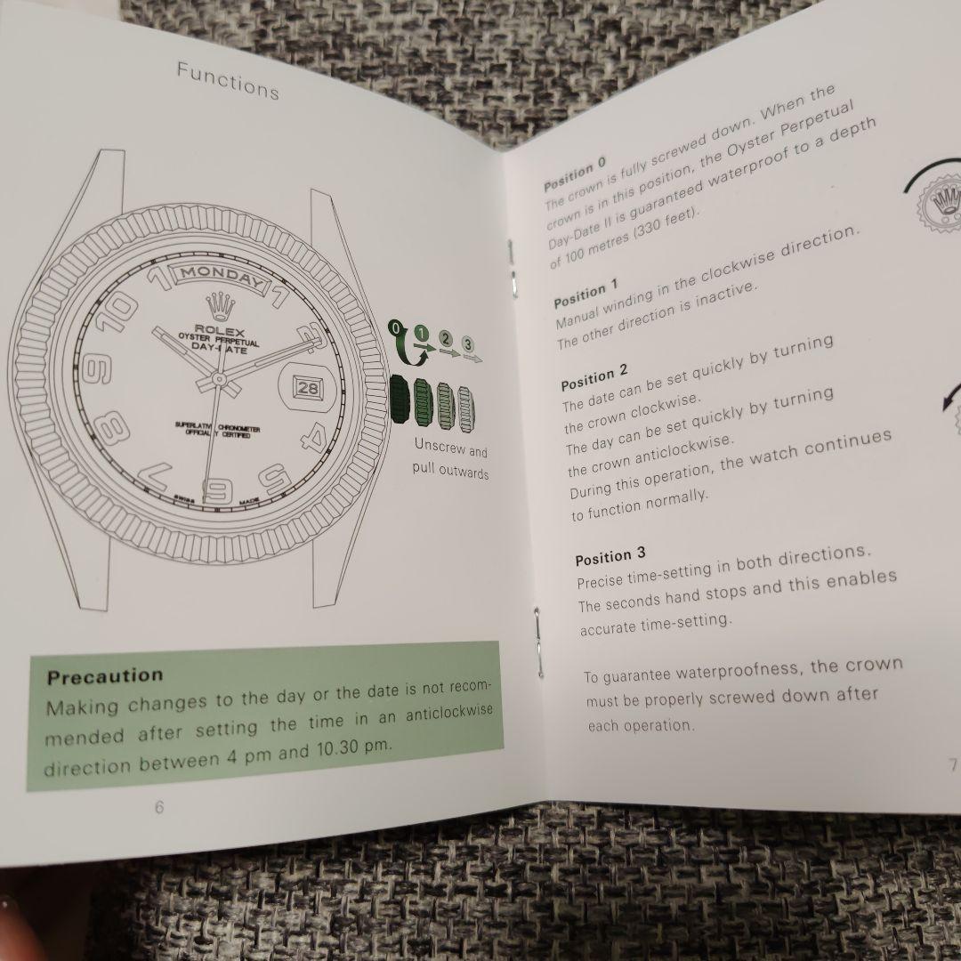 Rolex Day-Date II 取扱説明書 — image 3