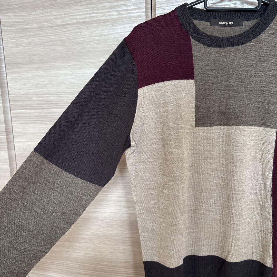 COMME CA MEN クルーネック ニット セーター マルチカラー — image 4