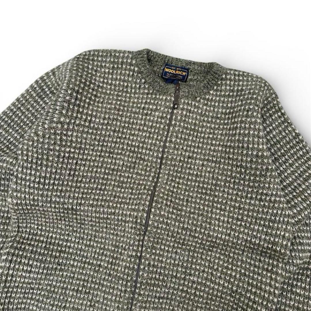希少 WOOL RICH ウールリッチ バーズアイ ジップセーター M — image 2